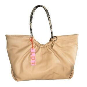 LDT Lily Medium Leather Tote Snake Sand, NWT
